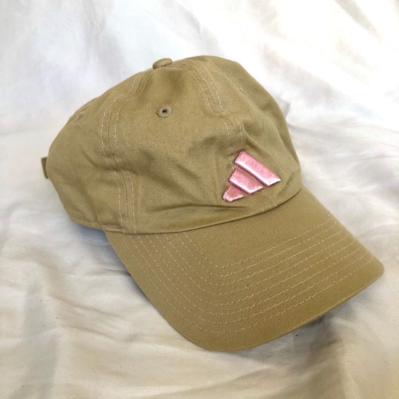 adidas Accessories - Adidas Baseball Hat Tan with Pink Logo NWT
